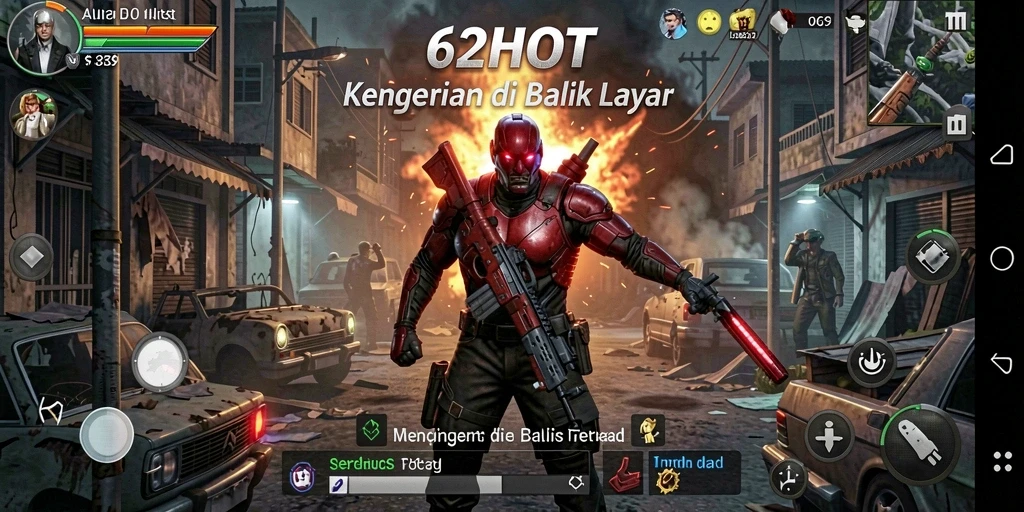 Tampilan menakutkan dari gameplay 62HOT yang mendebarkan.