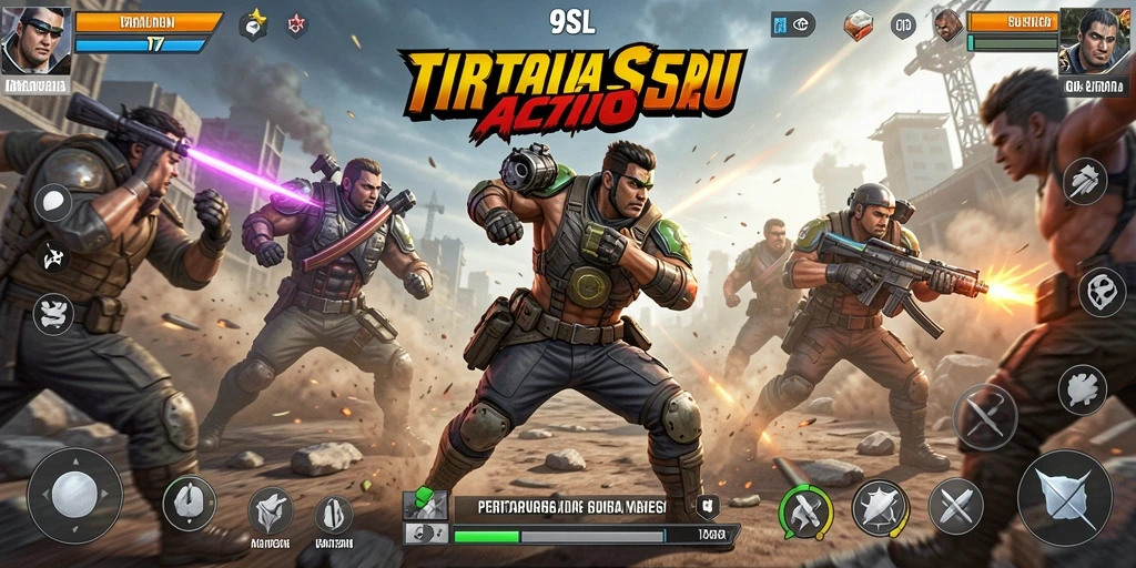 Tampilan gameplay menegangkan dari 9SL dengan pertempuran intens.
