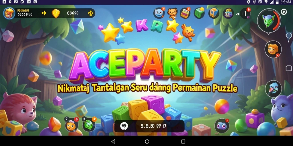 Tampilan gameplay seru ACEPARTY dengan tantangan Puzzle.