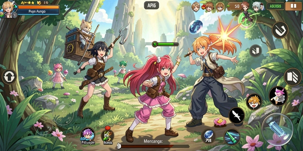 Tampilan menarik dari gameplay API36 dengan karakter anime.