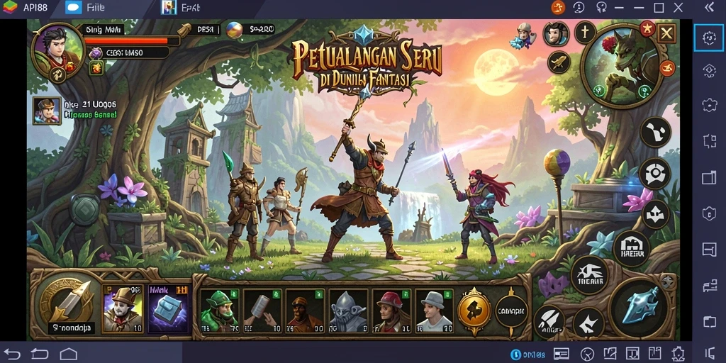 Tampilan utama gameplay API88 yang penuh aksi dan petualangan fantastis.