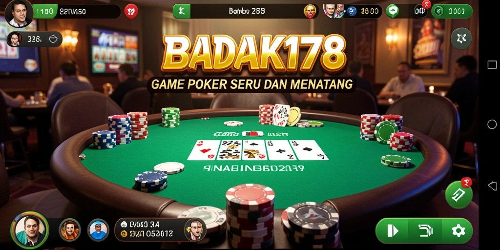 Tampilan gameplay menarik dari BADAK178 yang menampilkan aksi Poker seru.
