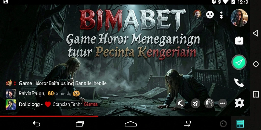 Screenschot gameplay BIMABET menampilkan suasana horor yang intens.
