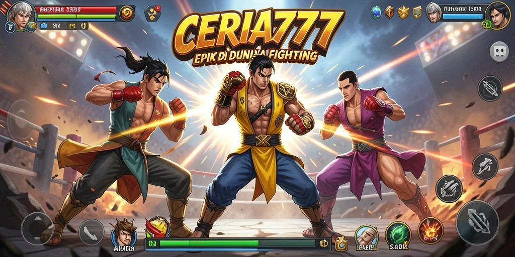 Tampilan gameplay dari CERIA777 yang penuh aksi dan pertarungan seru.