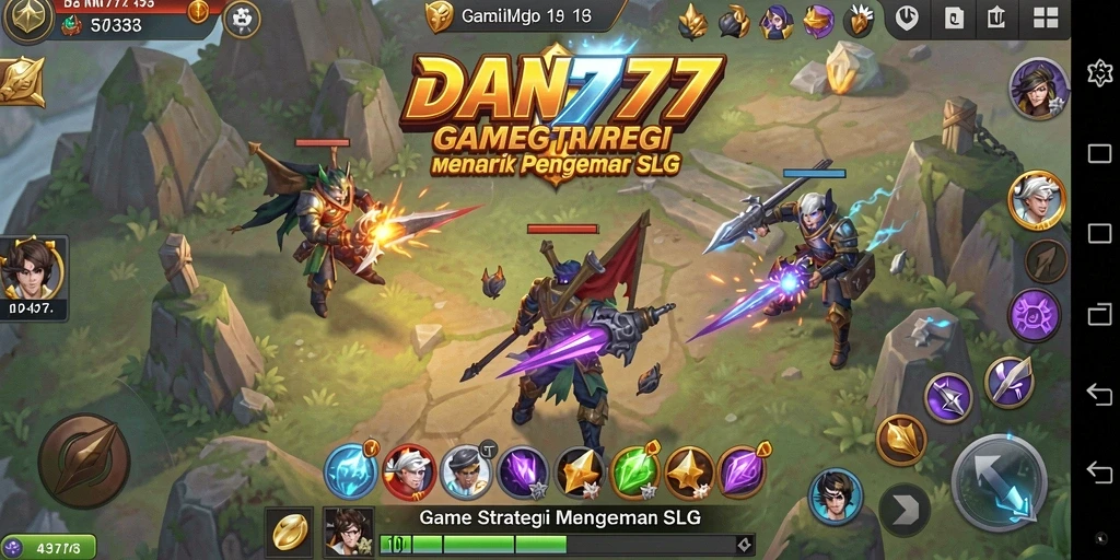Tampilan gameplay dan pertempuran seru di DAN777.