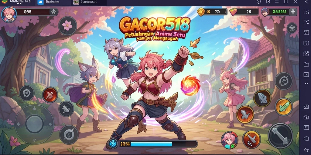 Screenshot gameplay GACOR518 yang menampilkan pertempuran karakter anime.
