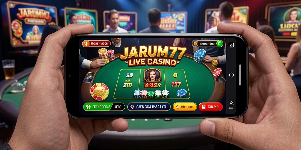 Tampilan menarik dari gameplay Live Casino JARUM77 yang interaktif.