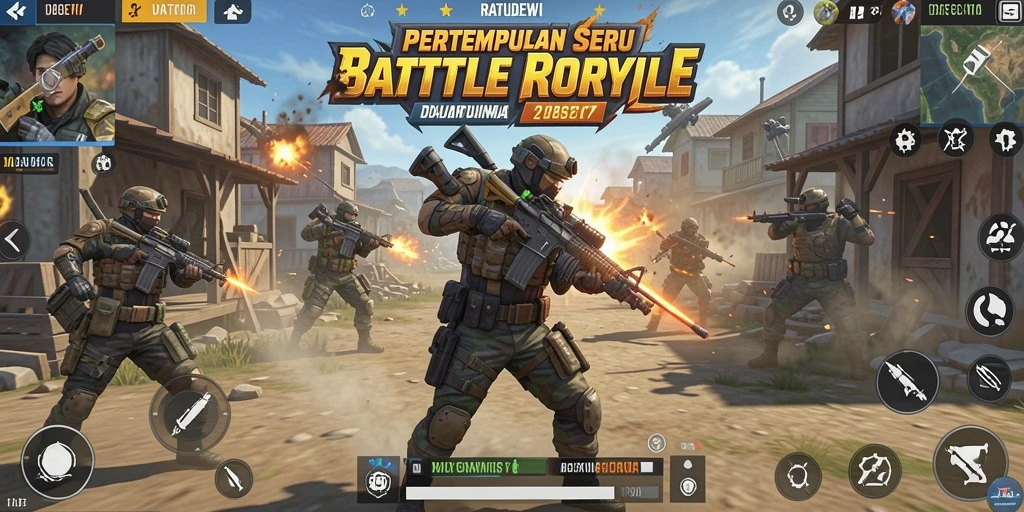 Tampilan seru dari gameplay Battle Royale RATUDEWI