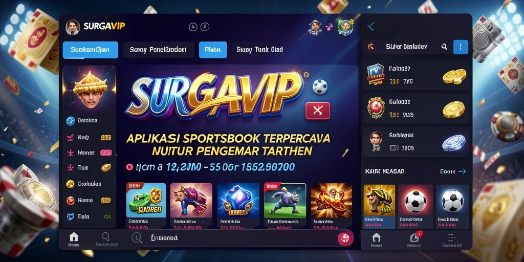 Tangkapan layar SURGAVIP menampilkan antarmuka taruhan yang menarik.