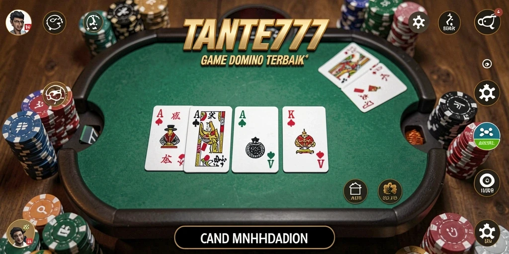 Tampilan gameplay domino seru di TANTE777 dengan grafik menarik.