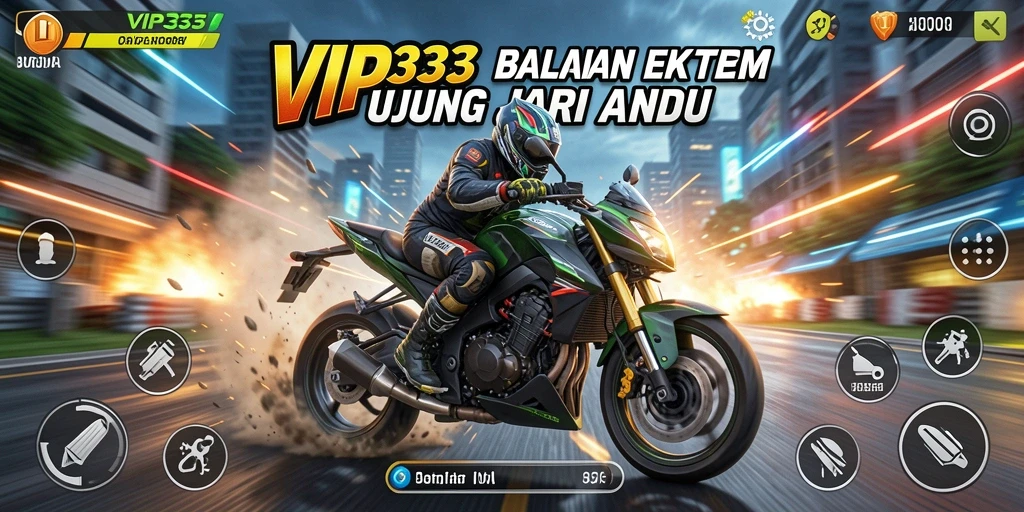 Gameplay menarik dari VIP333 dengan aksi balapan motor yang seru.