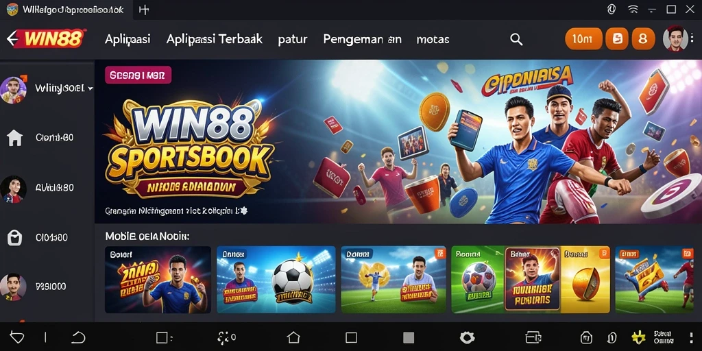 Tampilan gameplay Sportsbook dalam aplikasi WIN88 yang menarik dan interaktif.